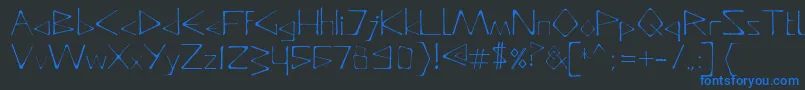 DeadlyTypeface-fontti – siniset fontit mustalla taustalla