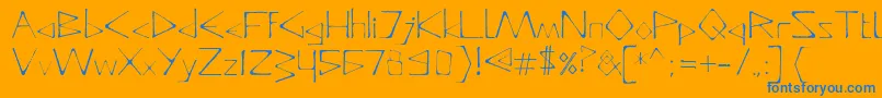 Weitere Informationen zur DeadlyTypeface-Schriftart DeadlyTypeface-Schriftart – Blaue Schriften auf orangefarbenem Hintergrund
