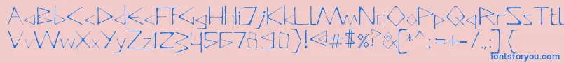 DeadlyTypeface-fontti – siniset fontit vaaleanpunaisella taustalla