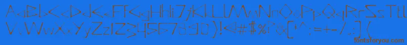 フォントDeadlyTypeface – 茶色の文字が青い背景にあります。