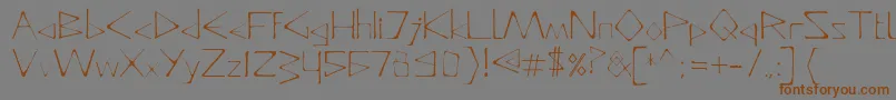 Fonte DeadlyTypeface – fontes marrons em um fundo cinza