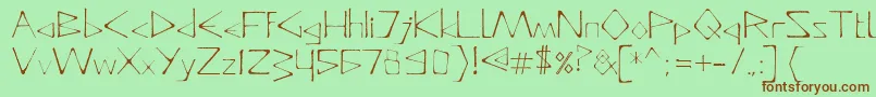 DeadlyTypeface-fontti – ruskeat fontit vihreällä taustalla