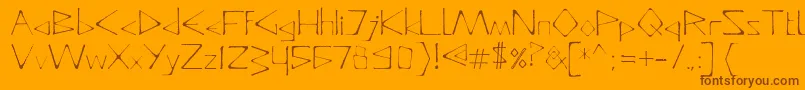 DeadlyTypeface-fontti – ruskeat fontit oranssilla taustalla