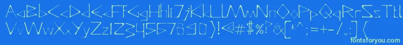DeadlyTypeface-Schriftart – Grüne Schriften auf blauem Hintergrund