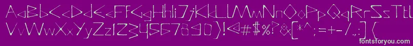 Czcionka DeadlyTypeface – zielone czcionki na fioletowym tle
