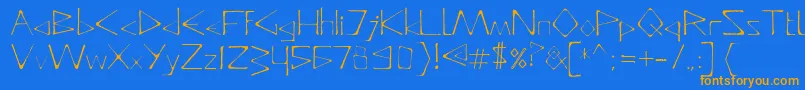 Fonte DeadlyTypeface – fontes laranjas em um fundo azul