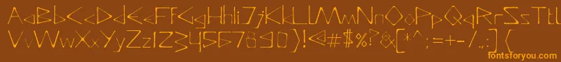 DeadlyTypeface-fontti – oranssit fontit ruskealla taustalla