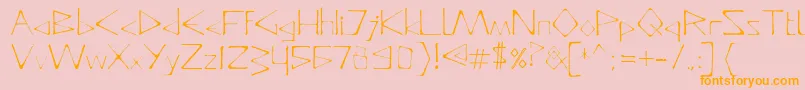 Fonte DeadlyTypeface – fontes laranjas em um fundo rosa