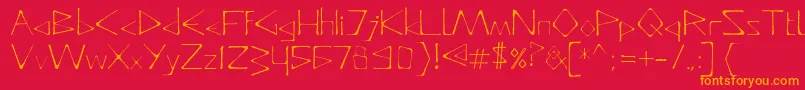 DeadlyTypeface-Schriftart – Orangefarbene Schriften auf rotem Hintergrund