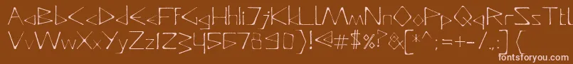 フォントDeadlyTypeface – 茶色の背景にピンクのフォント