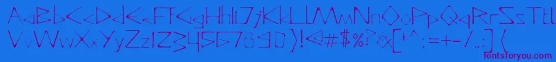 Fonte DeadlyTypeface – fontes roxas em um fundo azul