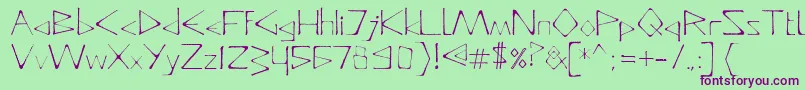 Шрифт DeadlyTypeface – фиолетовые шрифты на зелёном фоне