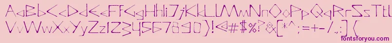 DeadlyTypeface-fontti – violetit fontit vaaleanpunaisella taustalla