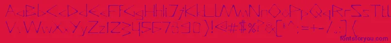 フォントDeadlyTypeface – 赤い背景に紫のフォント