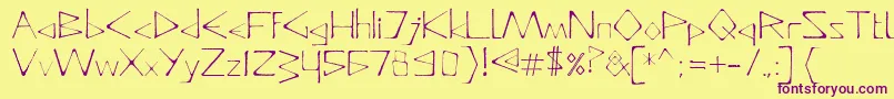 DeadlyTypeface-Schriftart – Violette Schriften auf gelbem Hintergrund