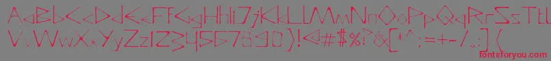 フォントDeadlyTypeface – 赤い文字の灰色の背景