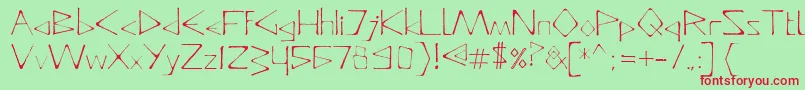 Fonte DeadlyTypeface – fontes vermelhas em um fundo verde