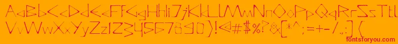Fonte DeadlyTypeface – fontes vermelhas em um fundo laranja
