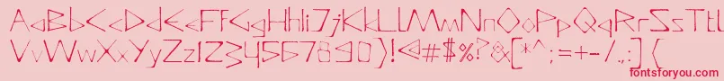 フォントDeadlyTypeface – ピンクの背景に赤い文字
