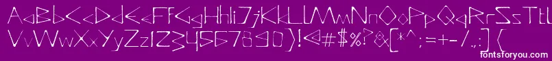 Czcionka DeadlyTypeface – białe czcionki na fioletowym tle