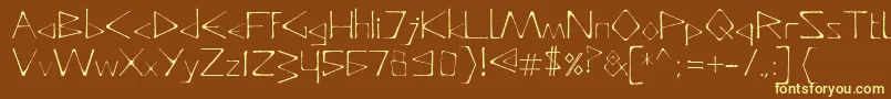 DeadlyTypeface-fontti – keltaiset fontit ruskealla taustalla