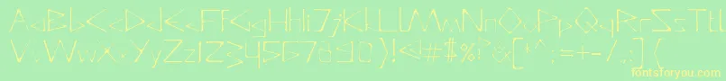 Czcionka DeadlyTypeface – żółte czcionki na zielonym tle