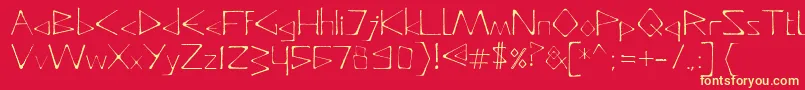 Police DeadlyTypeface – polices jaunes sur fond rouge