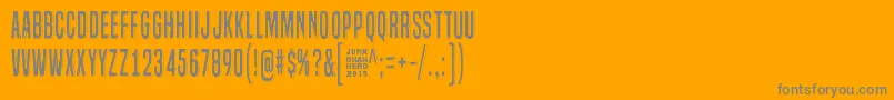 LazyOpossum-Schriftart – Graue Schriften auf orangefarbenem Hintergrund