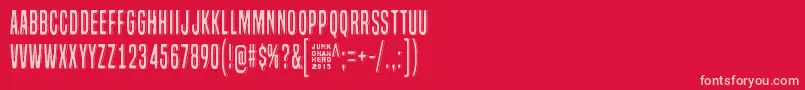 LazyOpossum Font – Pink Fonts on Red Background