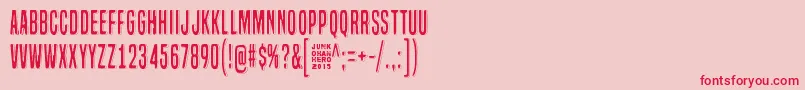 LazyOpossum-Schriftart – Rote Schriften auf rosa Hintergrund
