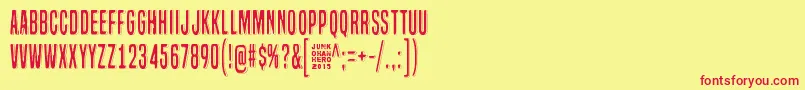 LazyOpossum Font – Red Fonts on Yellow Background