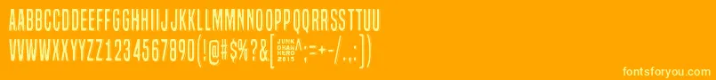 LazyOpossum Font – Yellow Fonts on Orange Background