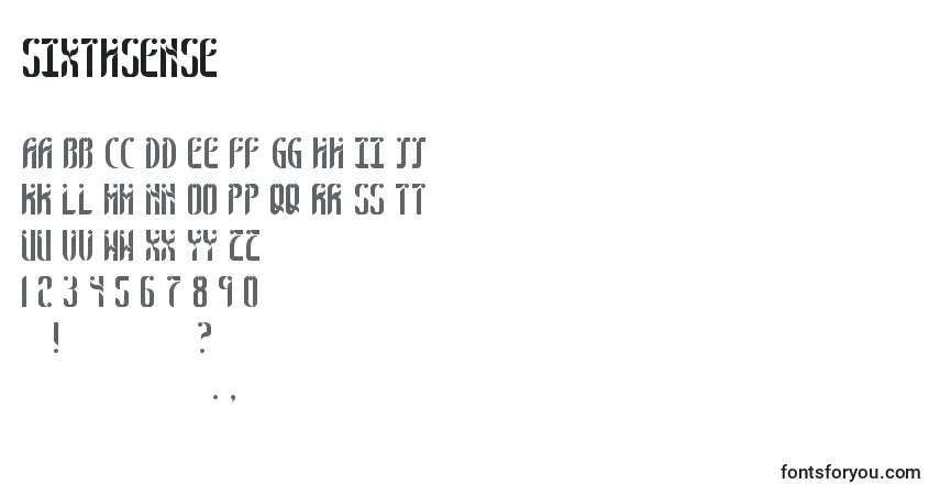 A fonte SixthSense – alfabeto, números, caracteres especiais