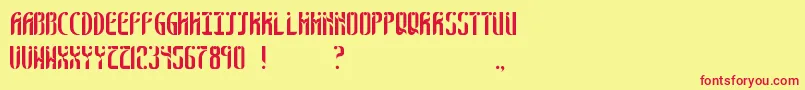 SixthSense Font – Red Fonts on Yellow Background