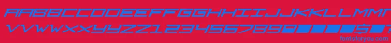 フォントDjcourag – 赤い背景に青い文字