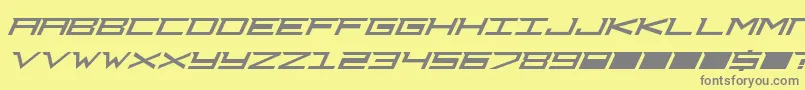 Fonte Djcourag – fontes cinzas em um fundo amarelo