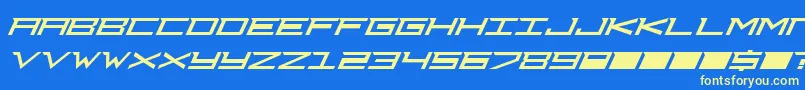 Djcourag-Schriftart – Gelbe Schriften auf blauem Hintergrund