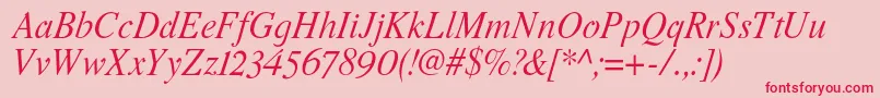 RomandeadfstdItalic Font – Red Fonts on Pink Background