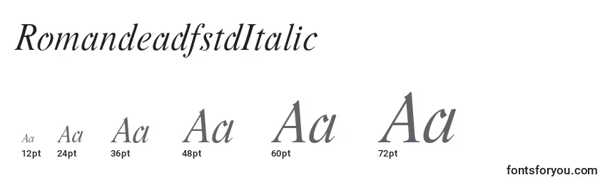 RomandeadfstdItalic Font Sizes