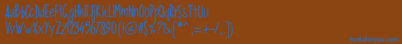 Pwverticalized-fontti – siniset fontit ruskealla taustalla