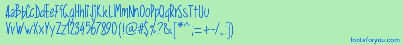 Pwverticalized Font – Blue Fonts on Green Background