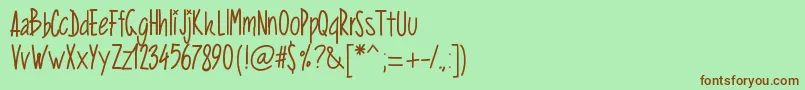 Pwverticalized Font – Brown Fonts on Green Background