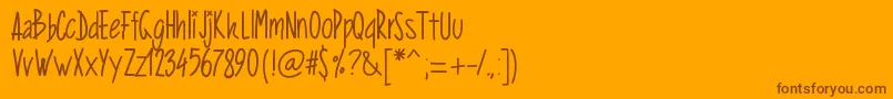 Pwverticalized Font – Brown Fonts on Orange Background