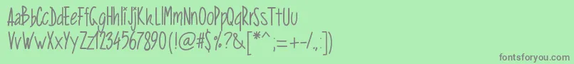 Pwverticalized Font – Gray Fonts on Green Background
