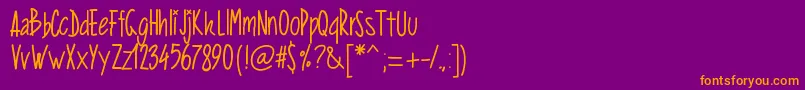 Pwverticalized Font – Orange Fonts on Purple Background