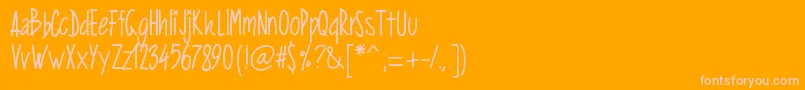 フォントPwverticalized – オレンジの背景にピンクのフォント