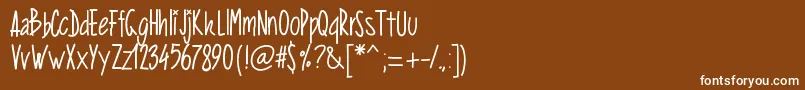 Pwverticalized Font – White Fonts on Brown Background