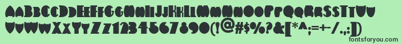 Flatironnf-fontti – mustat fontit vihreällä taustalla