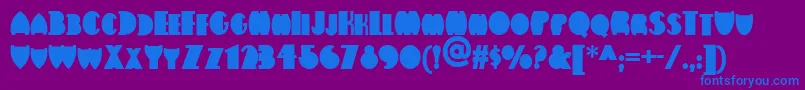 フォントFlatironnf – 紫色の背景に青い文字