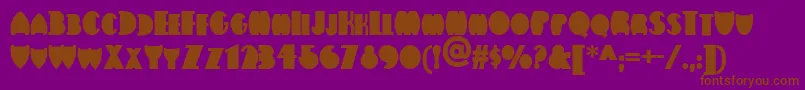 Flatironnf-fontti – ruskeat fontit violetilla taustalla